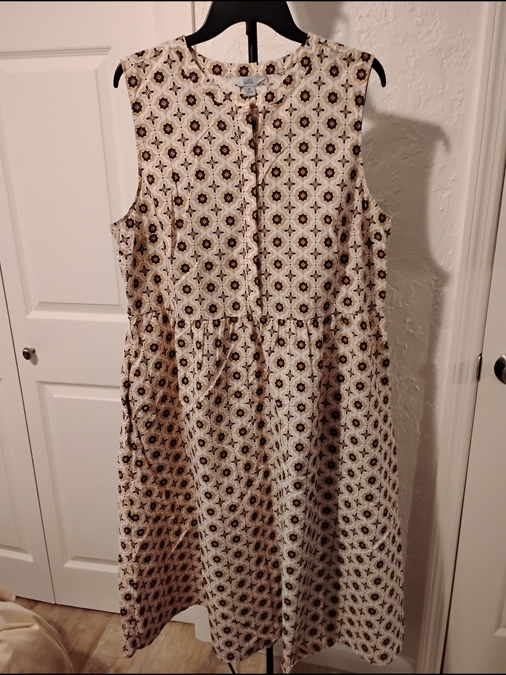 Croft & Barrow Midi Dress with Pockets Size XL Cotton Blend Cottagecore NWOT